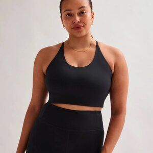 Girlfriend Collective Cleo Halter Bra (Black)